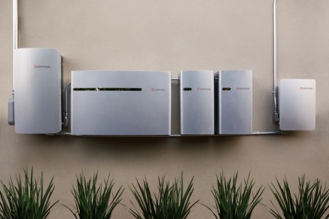 An Enphase backup battery installation.