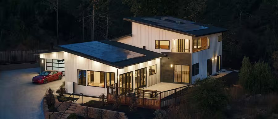 A luxury home powered by Tesla battery systems.